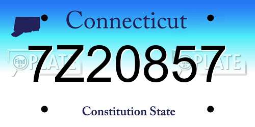 7Z20857 Connecticut License Plate