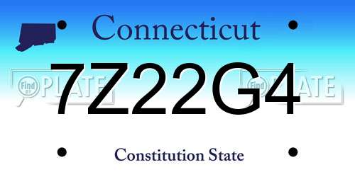 7Z22G4 Connecticut License Plate