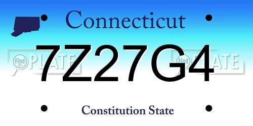 7Z27G4 Connecticut License Plate