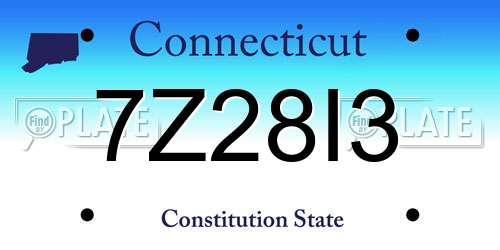 7Z28I3 Connecticut License Plate