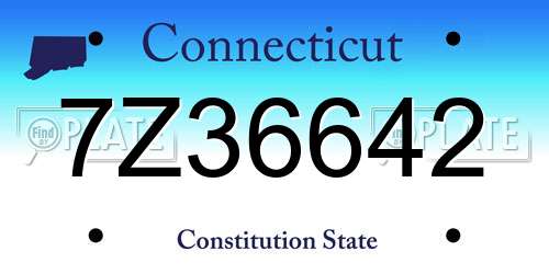 7Z36642 Connecticut License Plate