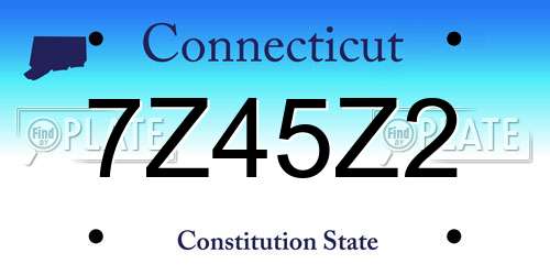 7Z45Z2 Connecticut License Plate