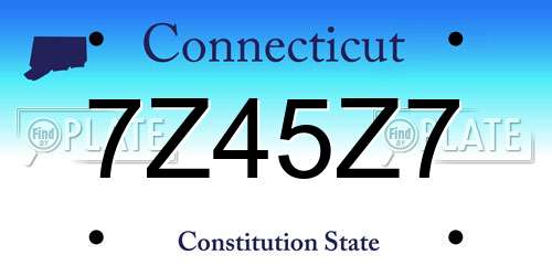 7Z45Z7 Connecticut License Plate