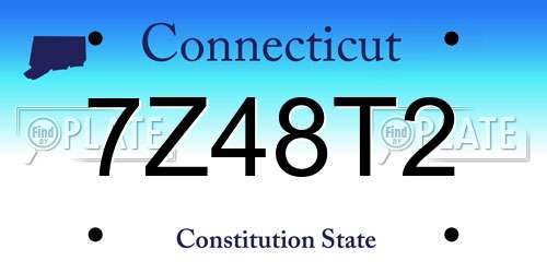 7Z48T2 Connecticut License Plate
