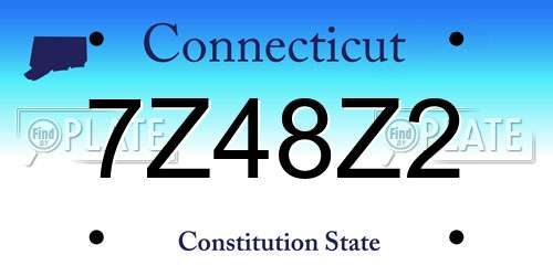 7Z48Z2 Connecticut License Plate