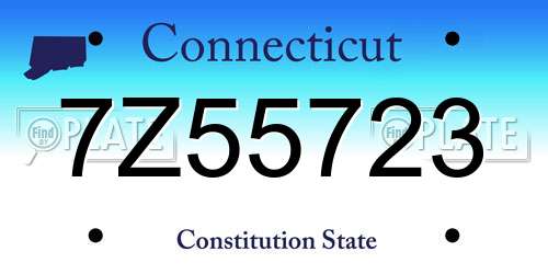 7Z55723 Connecticut License Plate