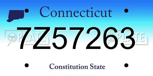 7Z57263 Connecticut License Plate