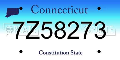 7Z58273 Connecticut License Plate