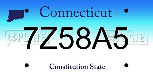 7Z58A5 Connecticut License Plate