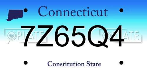 7Z65Q4 Connecticut License Plate