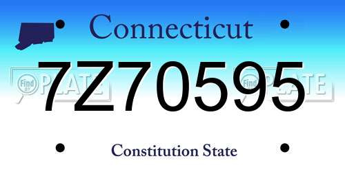 7Z70595 Connecticut License Plate