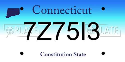 7Z75I3 Connecticut License Plate