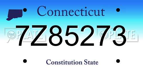 7Z85273 Connecticut License Plate