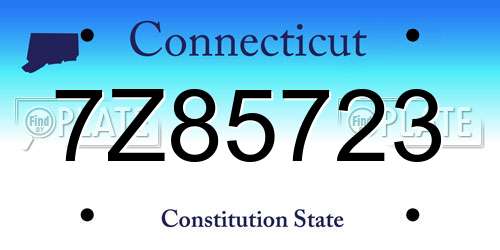 7Z85723 Connecticut License Plate