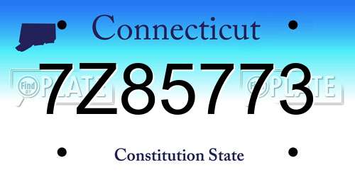 7Z85773 Connecticut License Plate