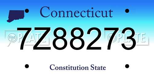 7Z88273 Connecticut License Plate