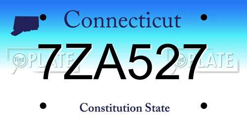 7ZA527 Connecticut License Plate