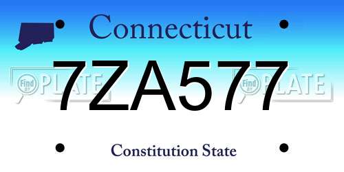7ZA577 Connecticut License Plate
