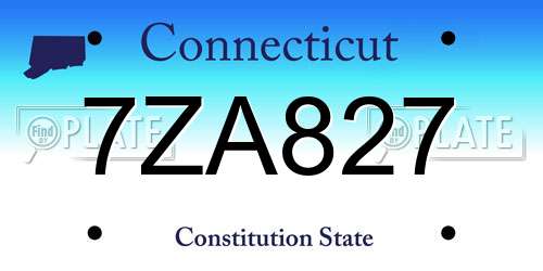 7ZA827 Connecticut License Plate
