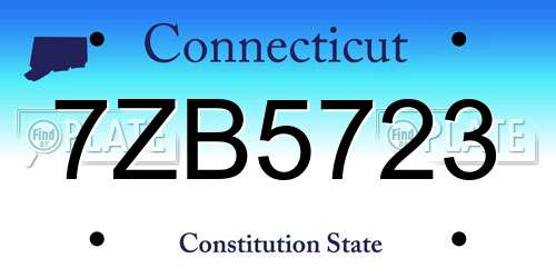 7ZB5723 Connecticut License Plate