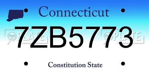 7ZB5773 Connecticut License Plate