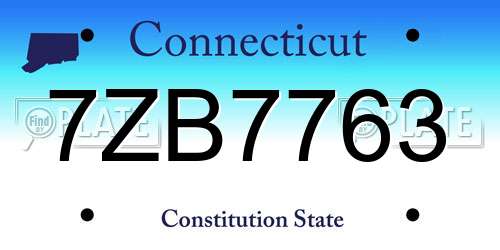 7ZB7763 Connecticut License Plate