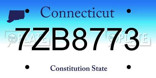 7ZB8773 Connecticut License Plate
