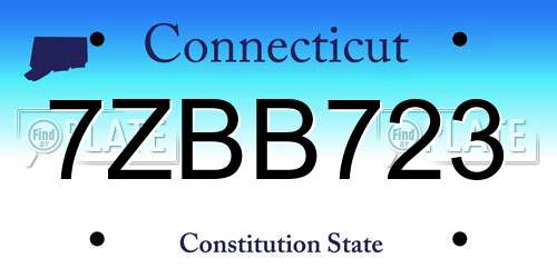 7ZBB723 Connecticut License Plate