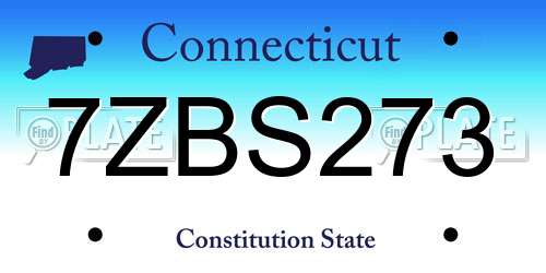 7ZBS273 Connecticut License Plate