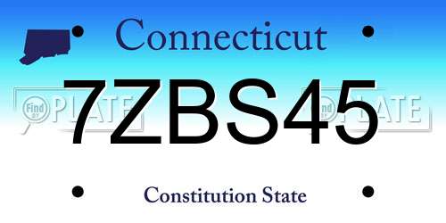 7ZBS45 Connecticut License Plate