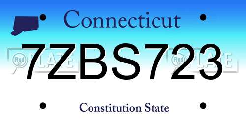 7ZBS723 Connecticut License Plate