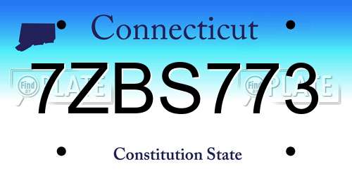 7ZBS773 Connecticut License Plate