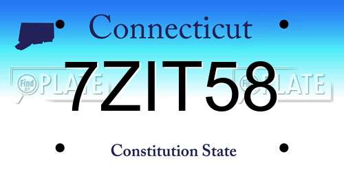 7ZIT58 Connecticut License Plate