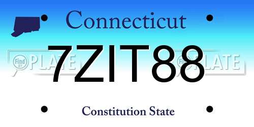 7ZIT88 Connecticut License Plate