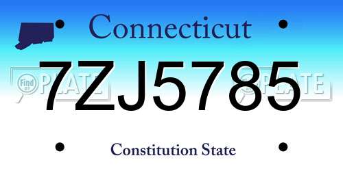 7ZJ5785 Connecticut License Plate