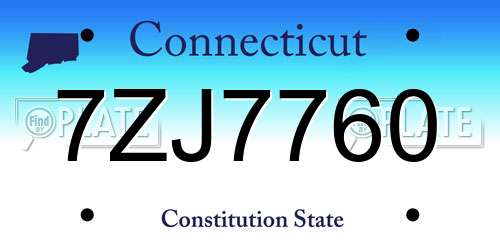 7ZJ7760 Connecticut License Plate