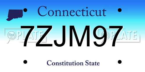 7ZJM97 Connecticut License Plate