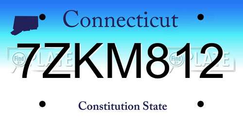 7ZKM812 Connecticut License Plate