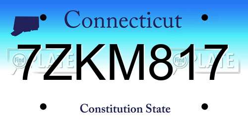 7ZKM817 Connecticut License Plate