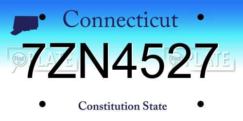 7ZN4527 Connecticut License Plate