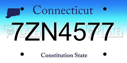 7ZN4577 Connecticut License Plate