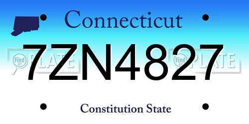 7ZN4827 Connecticut License Plate