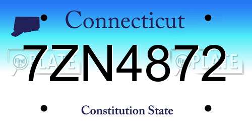 7ZN4872 Connecticut License Plate