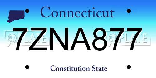7ZNA877 Connecticut License Plate