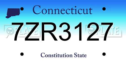 7ZR3127 Connecticut License Plate