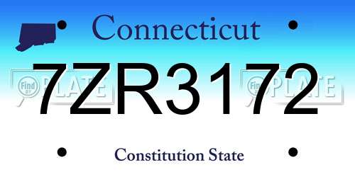 7ZR3172 Connecticut License Plate