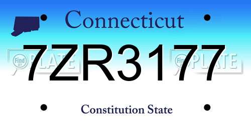 7ZR3177 Connecticut License Plate