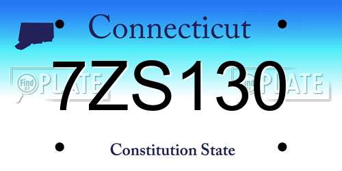 7ZS130 Connecticut License Plate