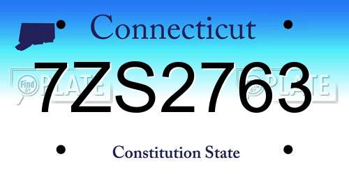 7ZS2763 Connecticut License Plate