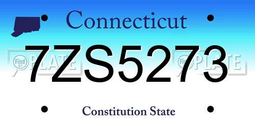 7ZS5273 Connecticut License Plate